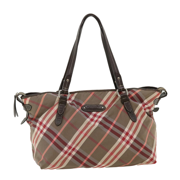 BURBERRY Nova Check Shoulder Bag Canvas Red Auth ti679 - Picture 1 of 16